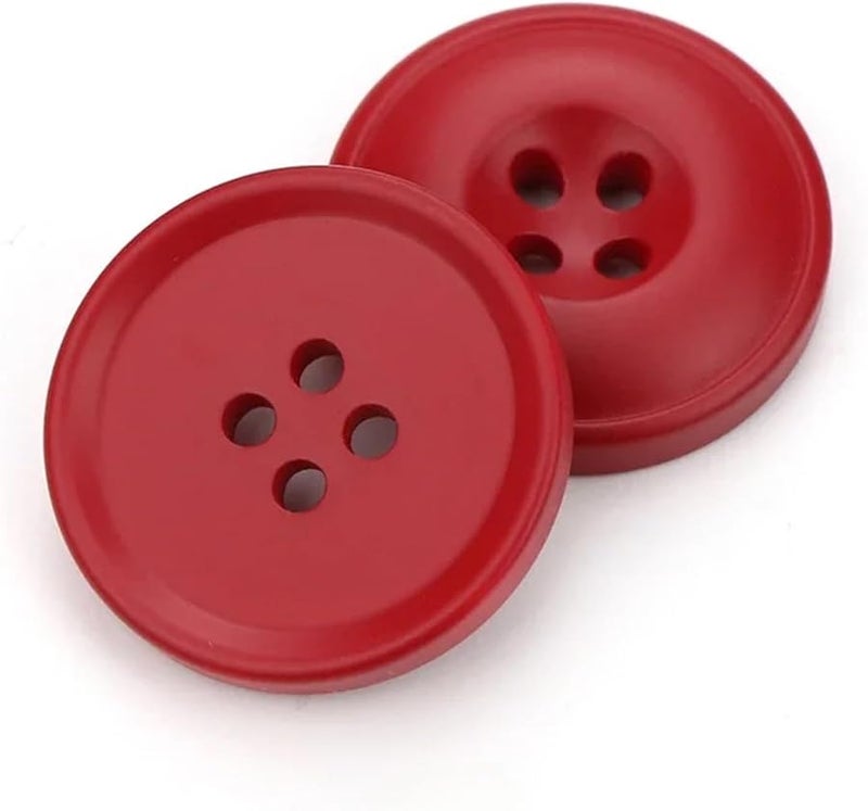 Red 15mm 500pcs Resin Sewing Buttons Round DIY Scrapbooking Coat Garment Handmade Clothing Accessories - Image 1